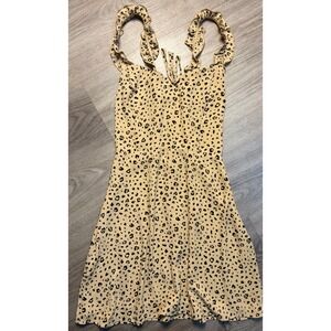 Sunday Best Aritzia Leopard Print Ruffle Strap Mini Flirty Dress 8 Sleeveless